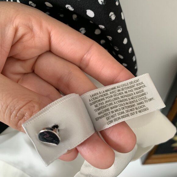 Contemporaine by Simons | Layered Blouse short-sleeve size Small black white - Picture 8 of 11